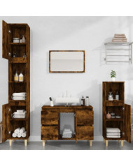 Ensemble de meubles de salle de bain 3 pcs Chêne fumé | Mobilier & Déco