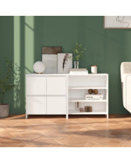 Buffets 2 pcs Blanc Bois d'ingénierie | Mobilier & Déco