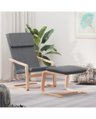 Chaise de relaxation avec repose-pied Gris foncé Tissu | Mobilier & Déco