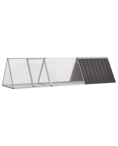 Clapier Anthracite 302,5x80,5x71 cm Acier galvanisé | Mobilier & Déco