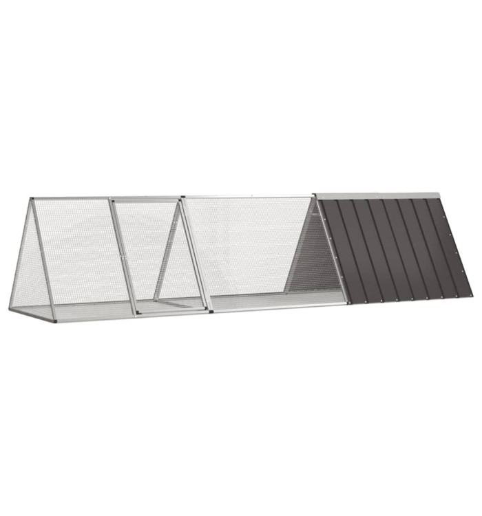 Clapier Anthracite 302,5x80,5x71 cm Acier galvanisé | Mobilier & Déco
