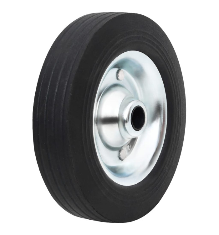Roue de jauge Ø20x5 cm caoutchouc solide et acier | Mobilier & Déco
