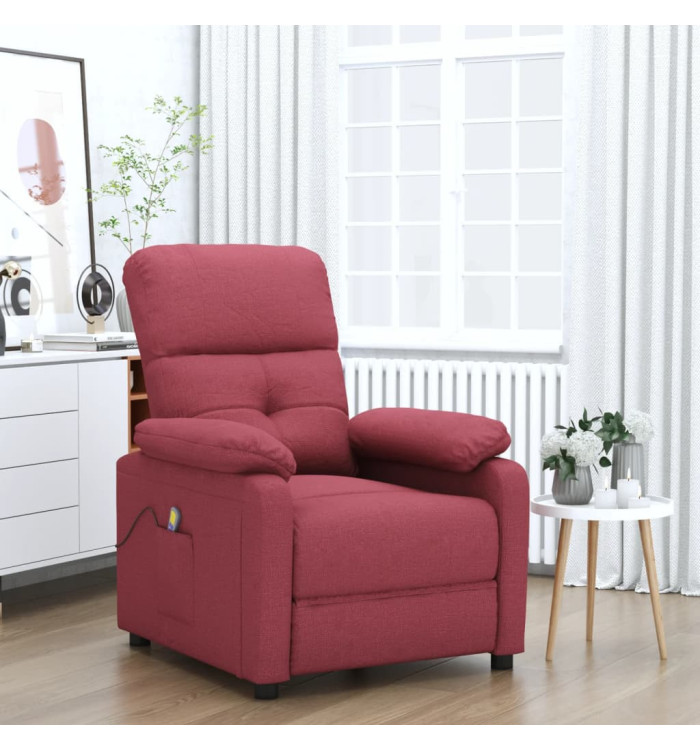 Fauteuil de massage Rouge bordeaux Tissu | Mobilier & Déco