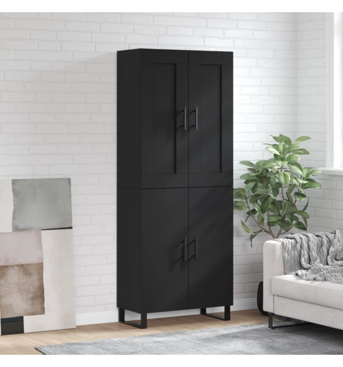 Buffet haut Noir 69,5x34x180 cm Bois d'ingénierie | Mobilier & Déco