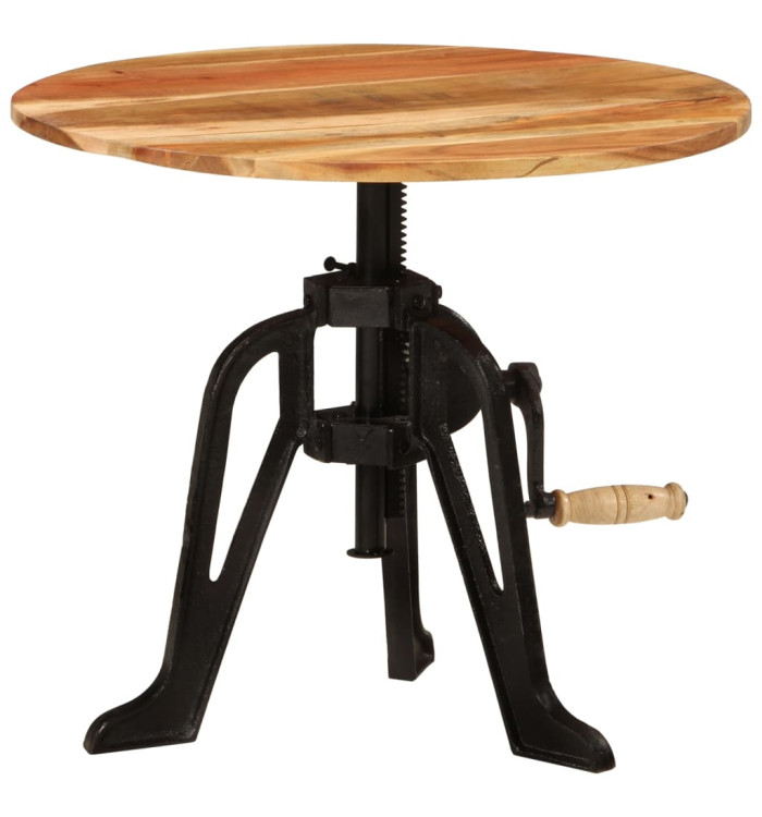 Table d'appoint 60x(42-62) cm Bois massif d'acacia et fonte | Mobilier & Déco