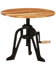 Table d'appoint 60x(42-62) cm Bois massif d'acacia et fonte | Mobilier & Déco