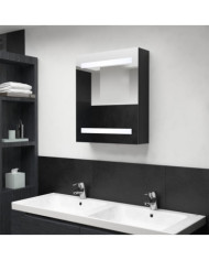 Armoire de salle de bain à miroir LED noir 50x14x60 cm | Mobilier & Déco