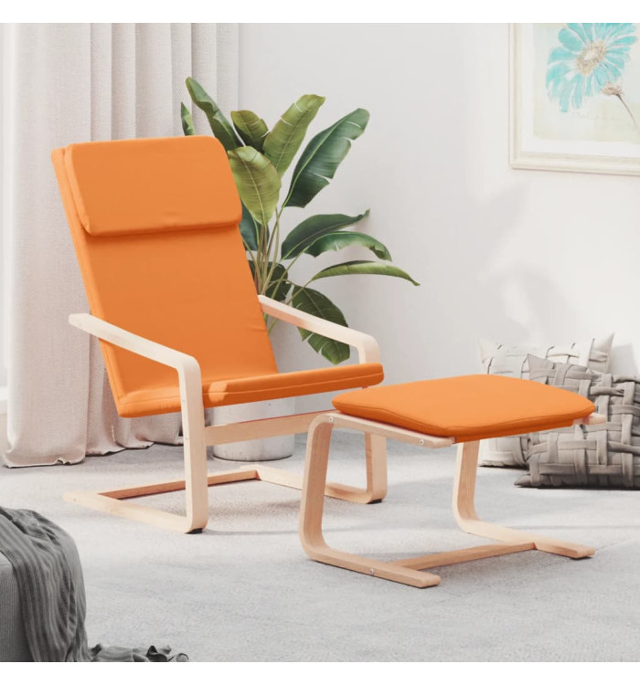 Chaise de relaxation avec repose-pied Jaune foncé Tissu | Mobilier & Déco