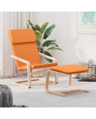 Chaise de relaxation avec repose-pied Jaune foncé Tissu | Mobilier & Déco