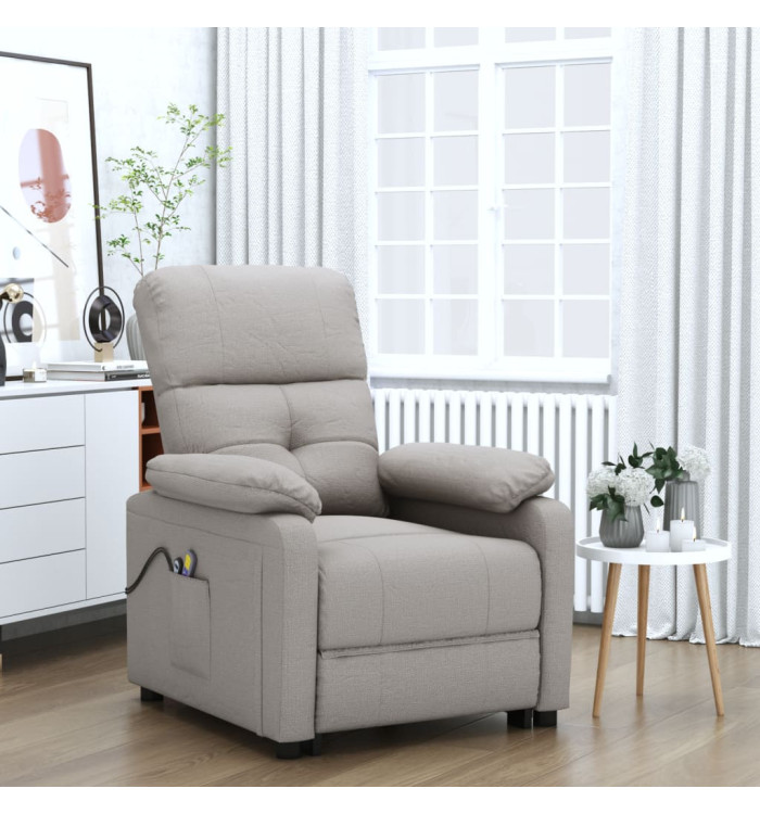 Fauteuil électrique de massage Taupe Tissu | Mobilier & Déco