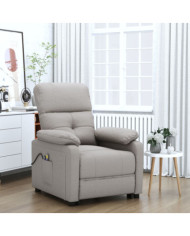 Fauteuil électrique de massage Taupe Tissu | Mobilier & Déco