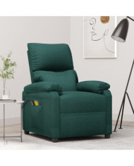 Fauteuil électrique de massage Vert foncé Tissu | Mobilier & Déco