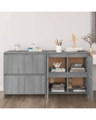 Buffets 2 pcs Sonoma gris 70x41x75 cm Bois d'ingénierie | Mobilier & Déco