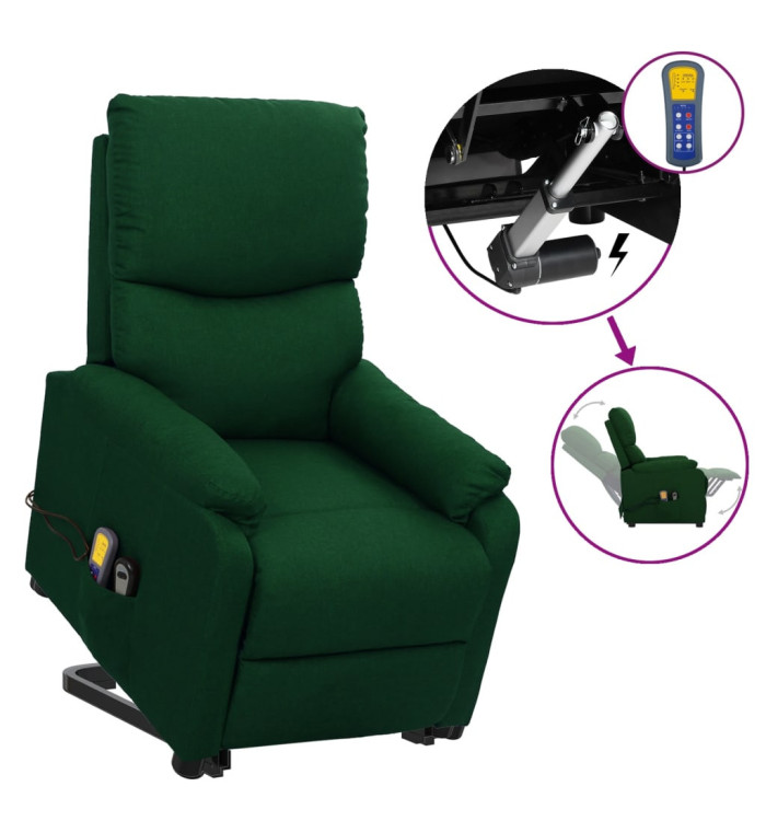 Fauteuil de massage Vert foncé Tissu | Mobilier & Déco