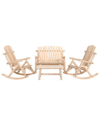 Ensemble de salon de jardin 4 pcs bois massif d'épicéa | Mobilier & Déco