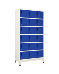 Armoire à casiers Gris et bleu 90x40x180 cm Acier | Mobilier & Déco