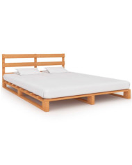 Cadre de lit de palette Marron Bois de pin massif 200x200 cm | Mobilier & Déco
