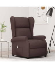 Fauteuil inclinable électrique à oreilles marron foncé tissu | Mobilier & Déco