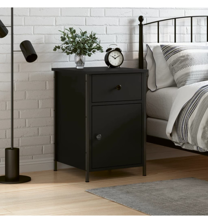 Table de chevet noir 40x42x60 cm bois d’ingénierie | Mobilier & Déco