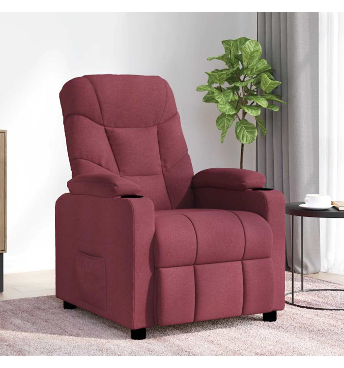 Fauteuil de massage Rouge bordeaux Tissu | Mobilier & Déco
