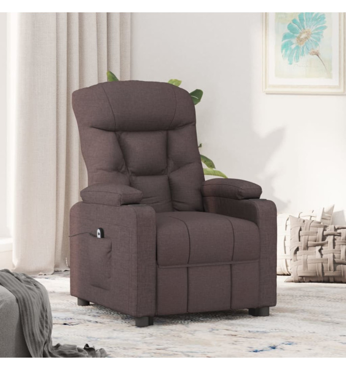 Fauteuil inclinable électrique Marron foncé Tissu | Mobilier & Déco