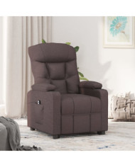 Fauteuil inclinable électrique Marron foncé Tissu | Mobilier & Déco