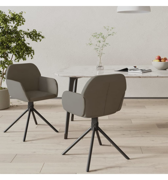 Chaises pivotantes à manger lot de 2 Gris foncé Velours | Mobilier & Déco