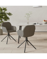 Chaises pivotantes à manger lot de 2 Gris foncé Velours | Mobilier & Déco