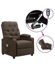 Fauteuil électrique de massage Marron Tissu | Mobilier & Déco