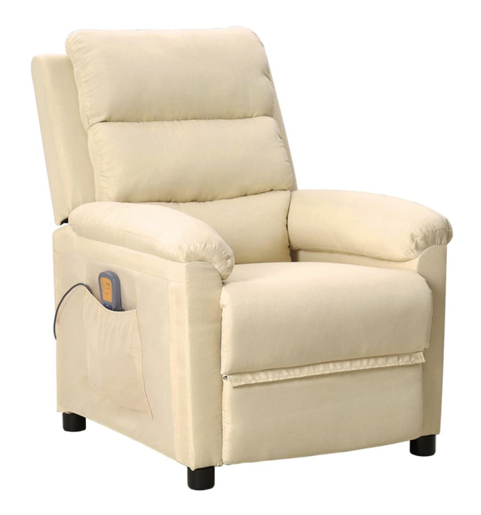 Fauteuil de massage Crème Tissu | Mobilier & Déco