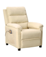 Fauteuil de massage Crème Tissu | Mobilier & Déco