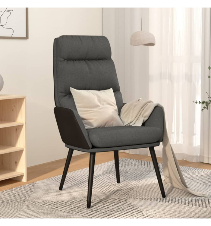Chaise de relaxation Gris foncé Tissu | Mobilier & Déco