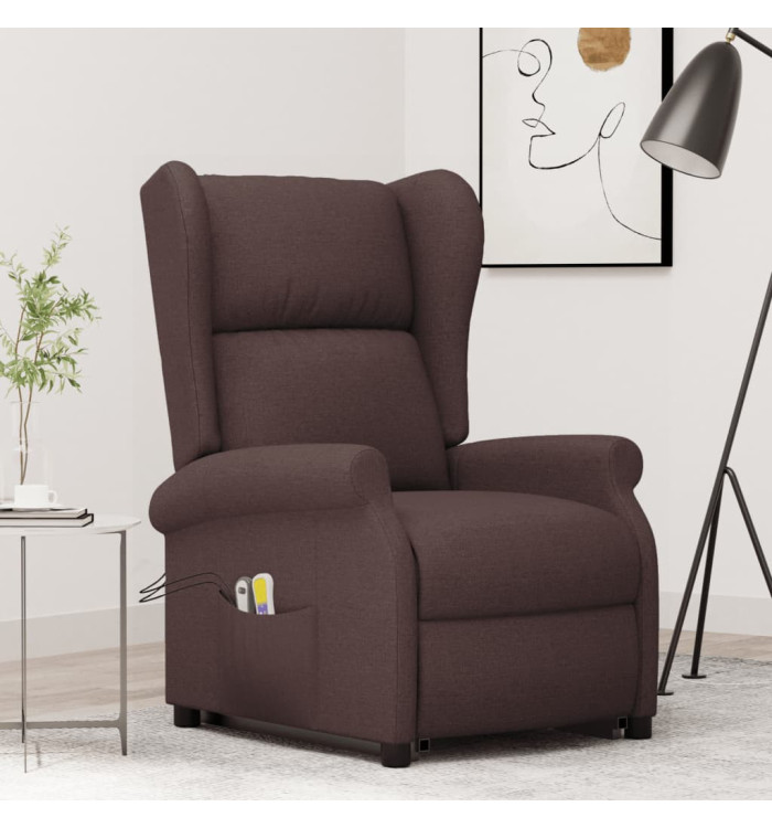 Fauteuil de massage Marron foncé Tissu | Mobilier & Déco