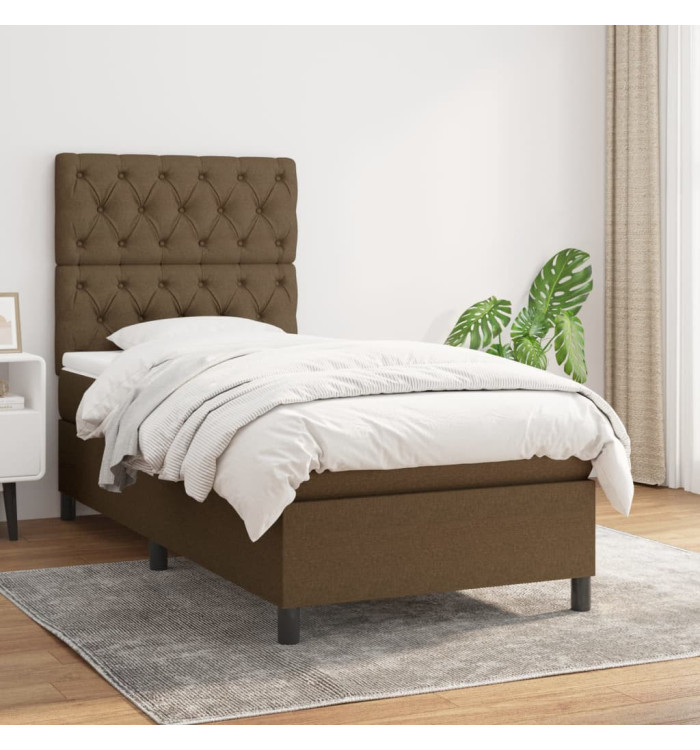 Sommier à lattes de lit avec matelas Marron foncé 80x200 cm | Mobilier & Déco