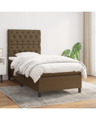 Sommier à lattes de lit avec matelas Marron foncé 80x200 cm | Mobilier & Déco