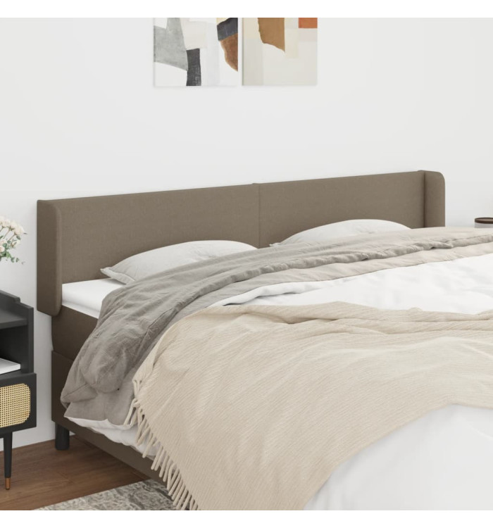 Tête de lit avec oreilles Taupe 183x16x78/88 cm Tissu | Mobilier & Déco