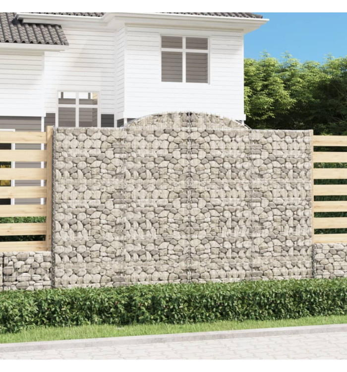 Paniers à gabions arqués 9 pcs 300x30x200/220 cm fer galvanisé | Mobilier & Déco