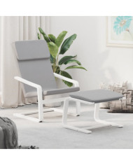 Chaise de relaxation avec repose-pied Gris clair Tissu | Mobilier & Déco