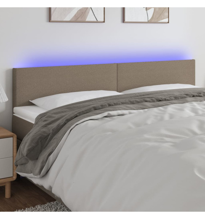 Tête de lit à LED Taupe 180x5x78/88 cm Tissu | Mobilier & Déco