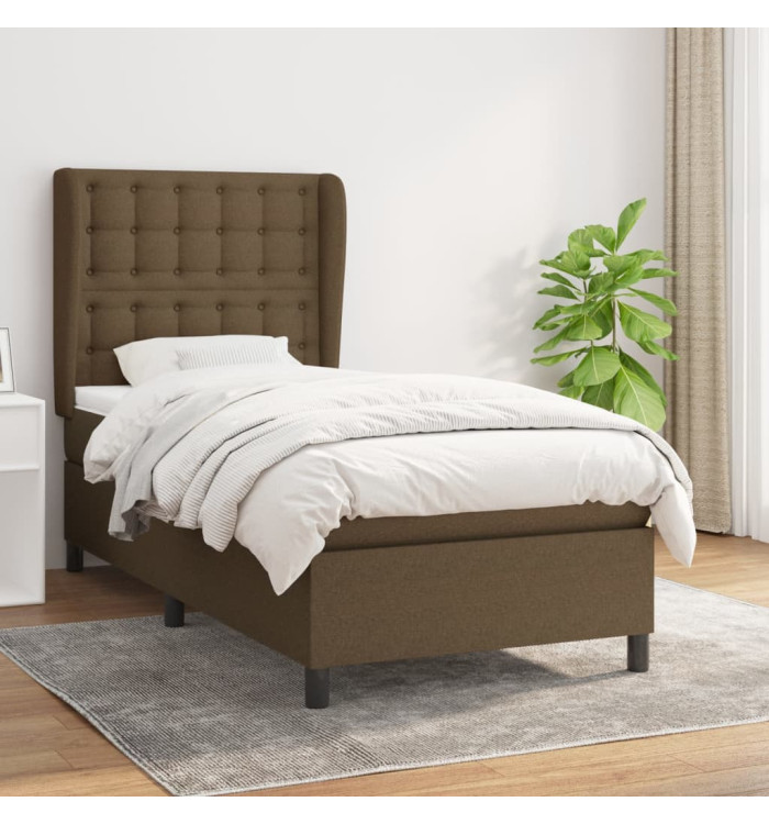 Sommier à lattes de lit avec matelas Marron foncé 80x200 cm | Mobilier & Déco