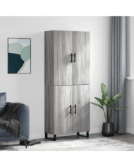 Buffet haut Sonoma gris 69,5x34x180 cm Bois d'ingénierie | Mobilier & Déco