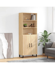 Buffet haut Chêne sonoma 69,5x34x180 cm Bois d'ingénierie | Mobilier & Déco