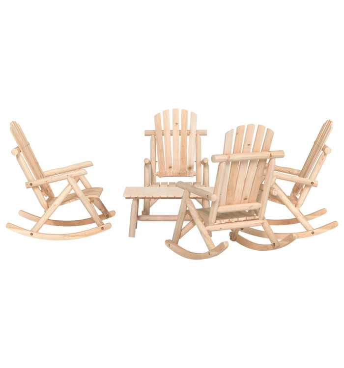 Ensemble de salon de jardin 5 pcs bois massif d'épicéa | Mobilier & Déco