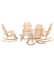 Ensemble de salon de jardin 5 pcs bois massif d'épicéa | Mobilier & Déco