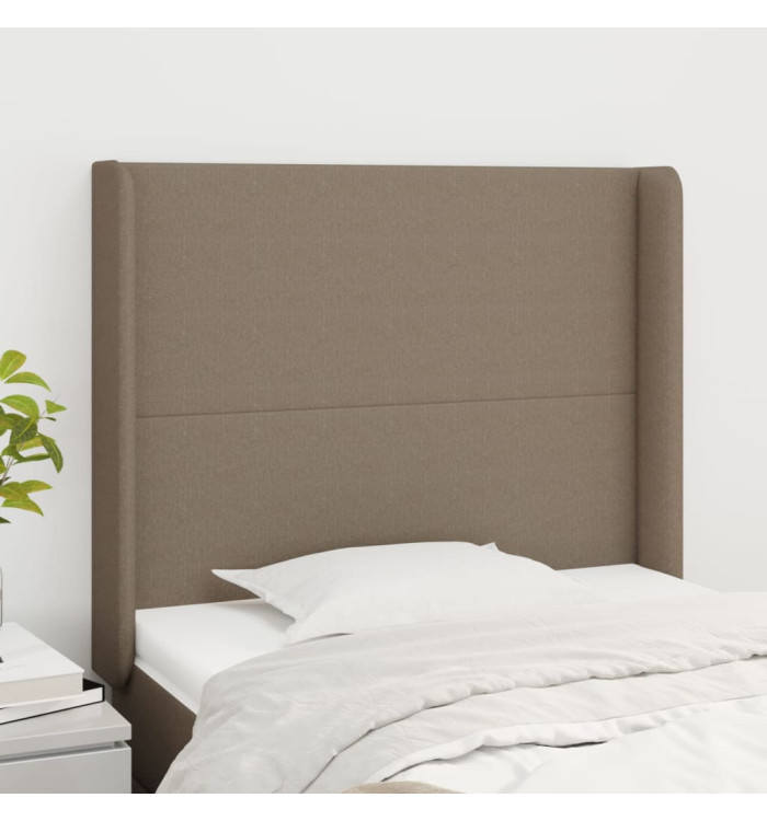 Tête de lit avec oreilles Taupe 93x16x118/128 cm Tissu | Mobilier & Déco