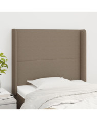 Tête de lit avec oreilles Taupe 93x16x118/128 cm Tissu | Mobilier & Déco