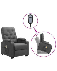 Fauteuil de massage inclinable Gris clair Tissu | Mobilier & Déco