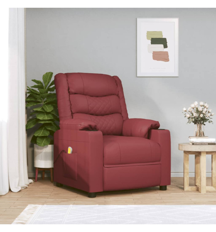 Fauteuil de massage Rouge bordeaux Similicuir | Mobilier & Déco