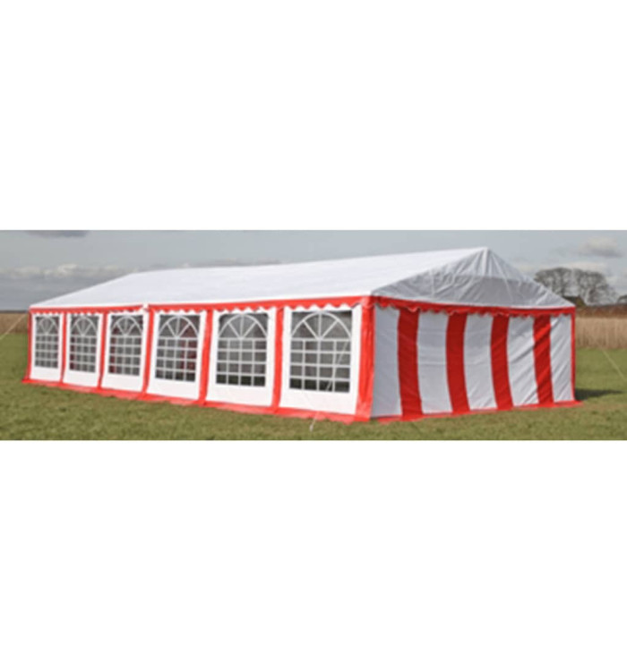Toile de rechange pour tente de réception 12 x 6 m en rouge et blanc | Mobilier & Déco
