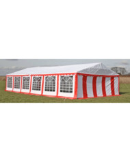 Toile de rechange pour tente de réception 12 x 6 m en rouge et blanc | Mobilier & Déco